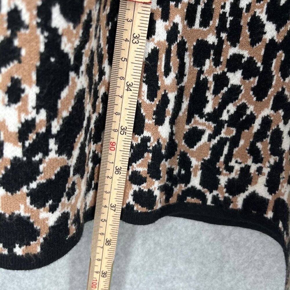 Banana Republic Leopard Sweater Dress Size M Long Sleeve Neutral Black Office - Picture 8 of 10